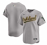 Men's Oakland Athletics Blank Gray Away Limited Stitched Jersey Dzhi,baseball caps,new era cap wholesale,wholesale hats